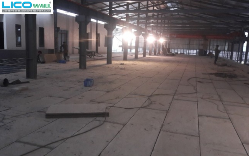 Dự án sàn 1000m2 tại Bắc Quang, Hà Giang sử dụng tấm bê tông nhẹ LICO WALL