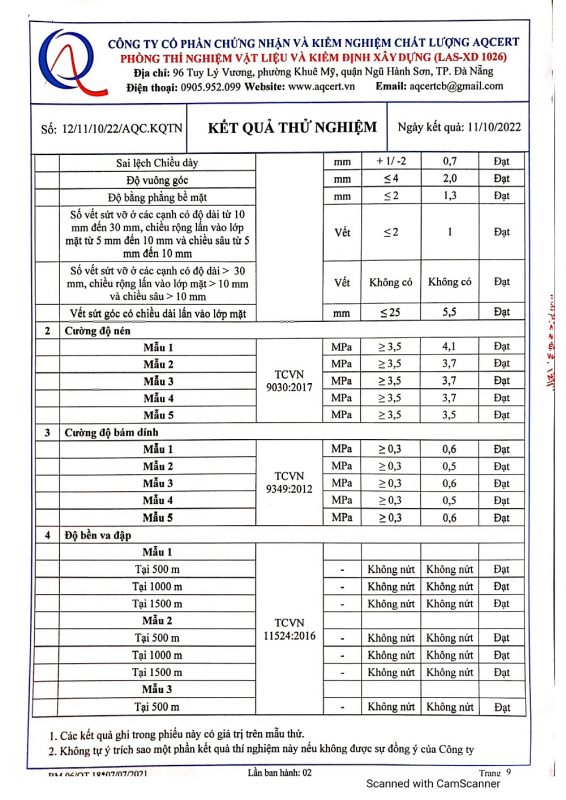 Chứng nhận chất lượng