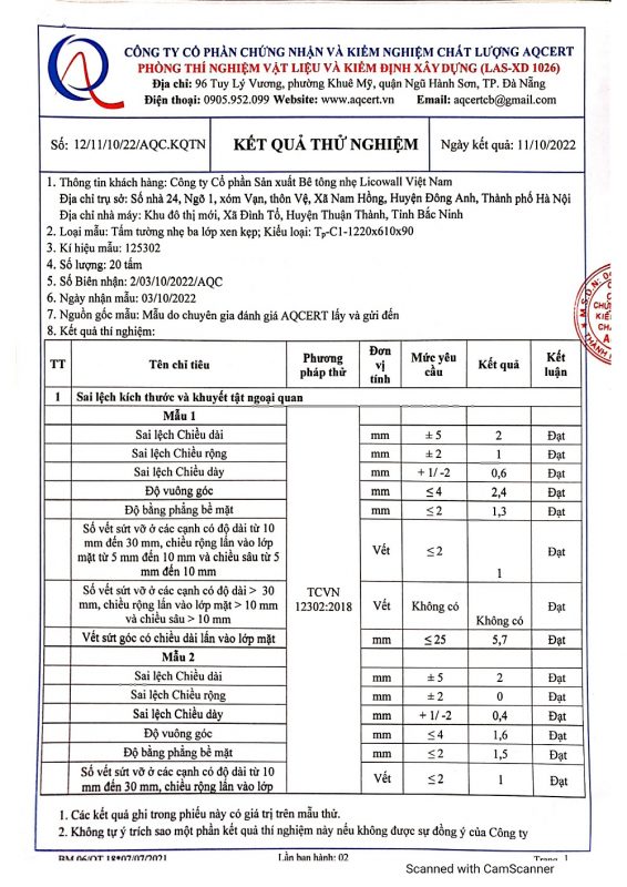 Chứng nhận chất lượng
