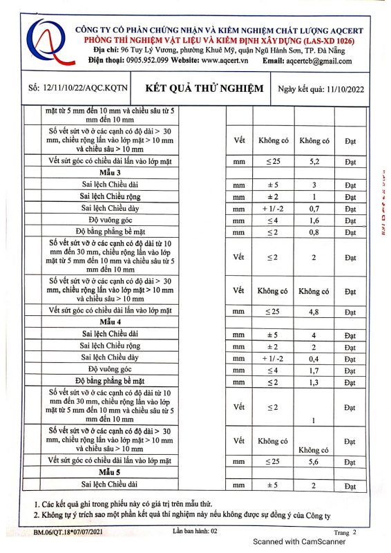 Chứng nhận chất lượng