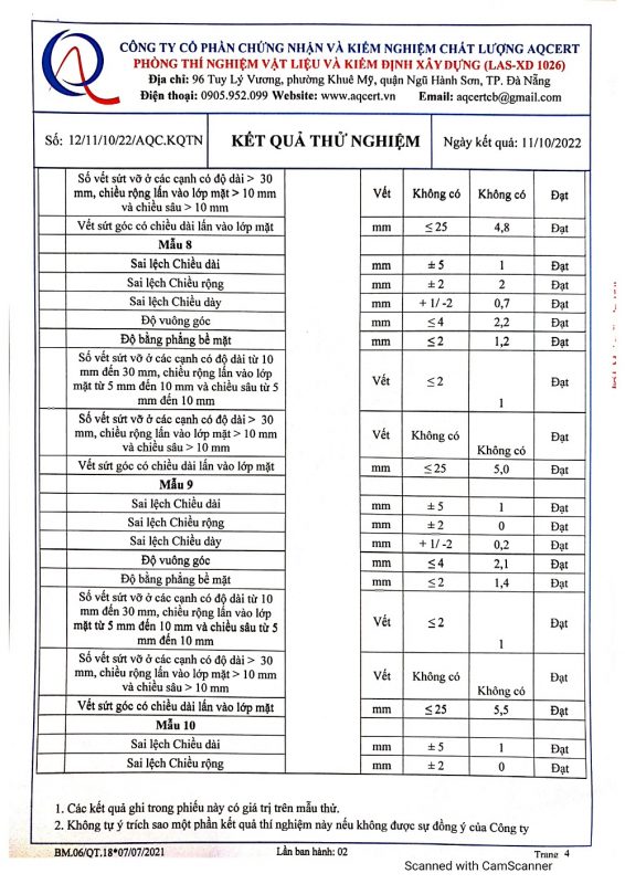 Chứng nhận chất lượng
