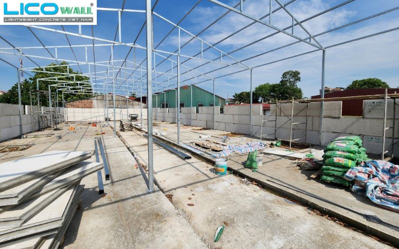 Dãy trọ 16 phòng tại Gia Lộc, Hải Dương sử dụng tấm bê tông nhẹ EPS