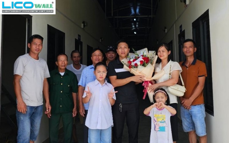 Dãy trọ 16 phòng tại Gia Lộc, Hải Dương sử dụng tấm bê tông nhẹ EPS