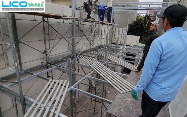 Nhà cấp 4 gác lửng lắp ghép tấm bê tông siêu nhẹ EPS tại Cẩm Phả, Quảng Ninh