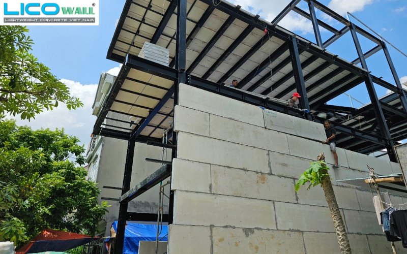 Tấm bê tông nhẹ EPS xây dựng nhà anh Long 4 tầng, TP Việt Trì, Phú Thọ