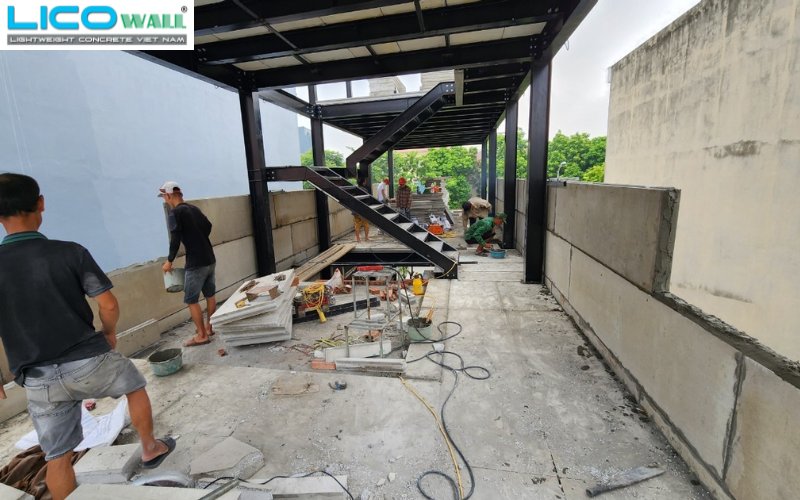 Tấm bê tông nhẹ EPS xây dựng nhà anh Long 4 tầng, TP Việt Trì, Phú Thọ