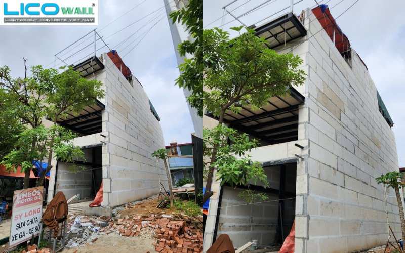 Tấm bê tông nhẹ EPS xây dựng nhà anh Long 4 tầng, TP Việt Trì, Phú Thọ