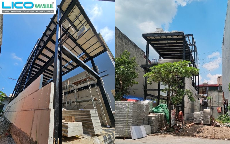 Tấm bê tông nhẹ EPS xây dựng nhà anh Long 4 tầng, TP Việt Trì, Phú Thọ