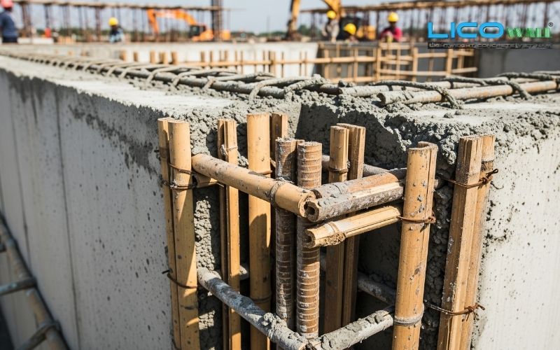 Lõi của bê tông cốt tre tại công trình xây dựng