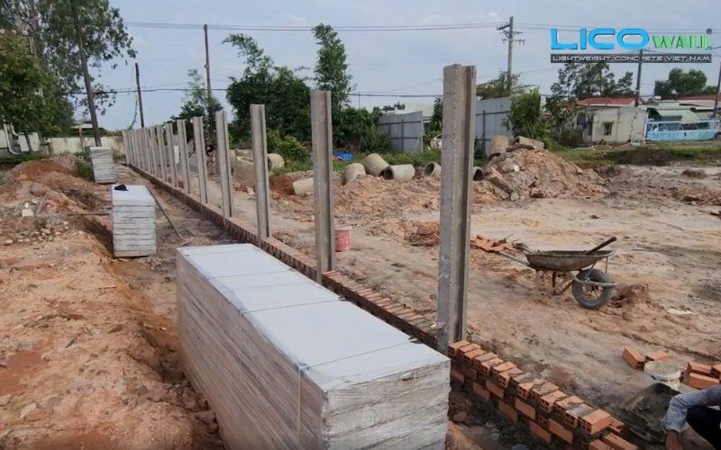bê tông nhẹ eps trước khi áp vào hàng rào