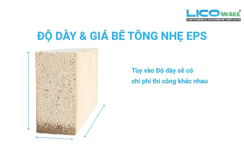 Độ dày, chiều dài và chiều rộng ảnh hưởng đến chi phí thi công bê tông nhẹ EPS