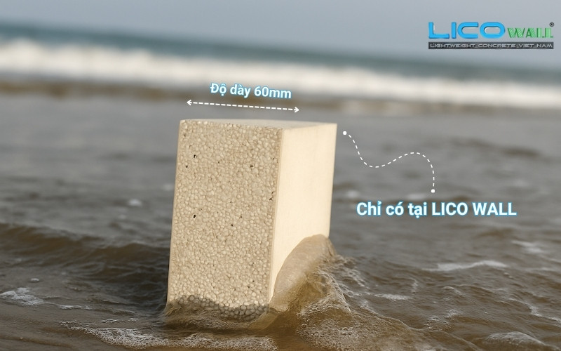 Độ dày độc nhất của bê tông nhẹ EPS LICO WALL