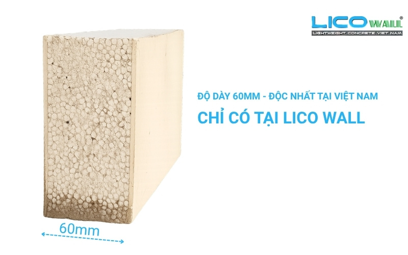 Độ dày tấm bê tông nhẹ EPS siêu mỏng chỉ 60mm
