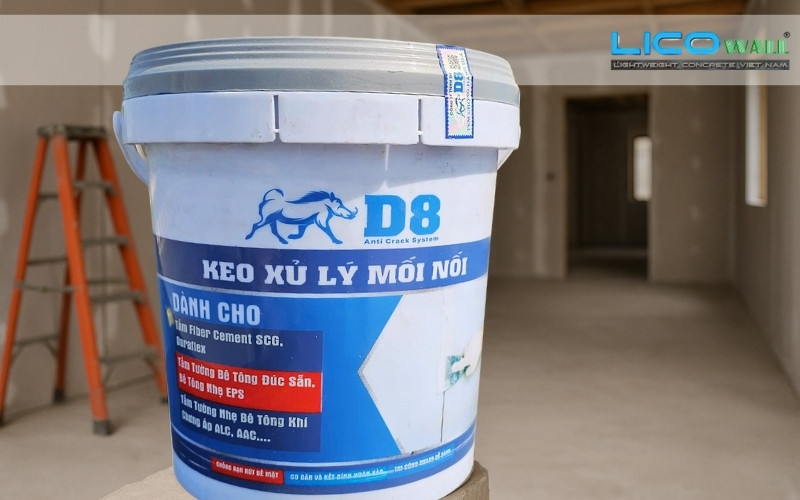 Keo mối nối D8 cấp kèm khi thi công tấm tường bê tông EPS LICO WALL