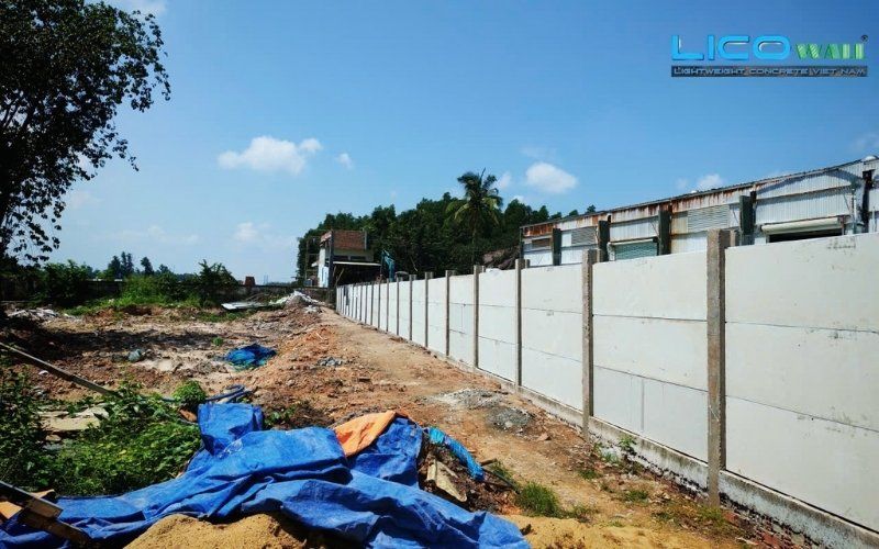 Bờ tường bê tông nhẹ EPS sau khi hoàn thành