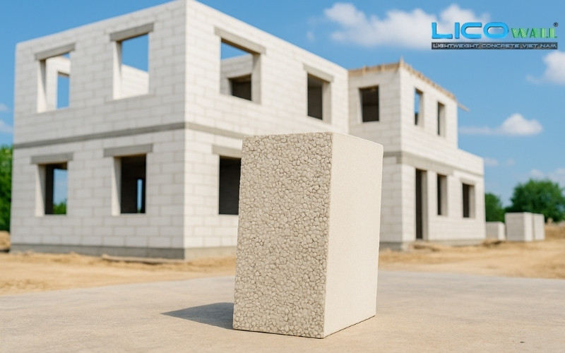 miếng bê tông nhẹ eps có thể thi công tường cho nhà, công trình,...