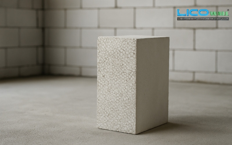 Một mặt cắt bê tông nhẹ từ tấm bê tông nhẹ EPS của thương hiệu LICO WALL