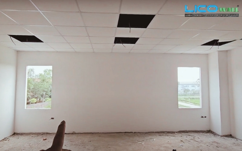 Tường được dựng bằng bê tông eps