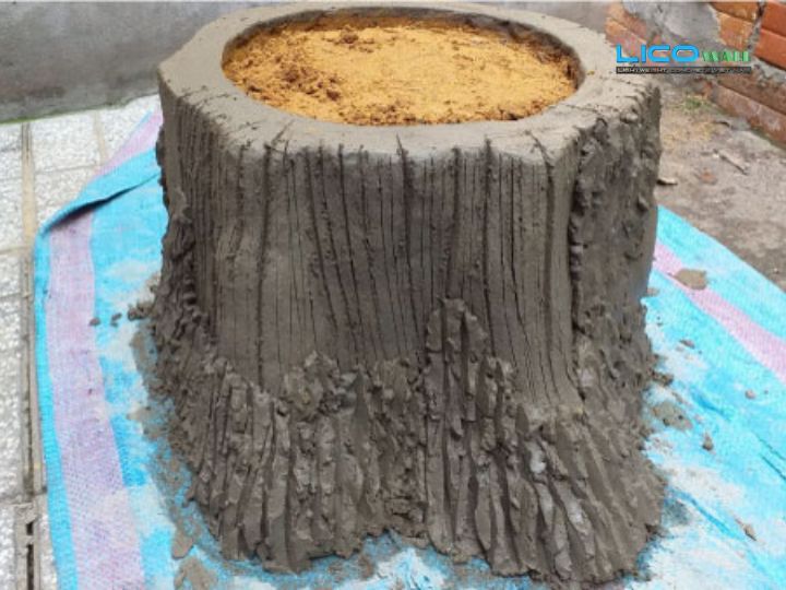 Chậu Xi Măng Vân Gỗ - 1