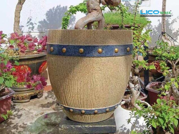 Chậu Xi Măng Vân Gỗ - 2