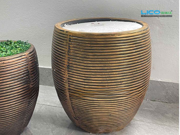 Chậu Xi Măng Vân Gỗ - 3