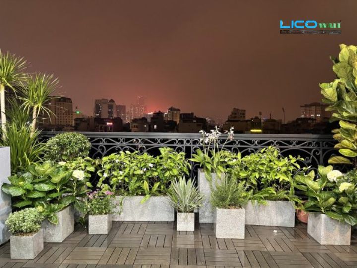 Chậu Xi Măng Vân Gỗ - 4