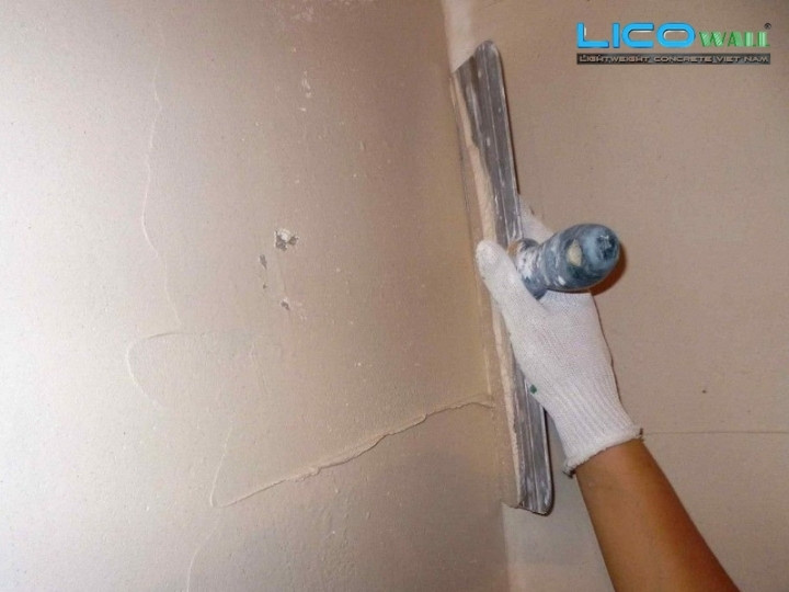 So sánh khi dùng bột bã Skimcoat