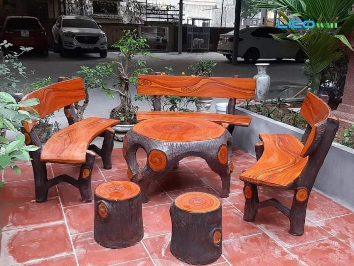 Ghế Xi Măng Vân Gỗ - 3