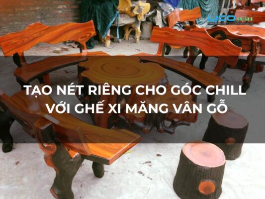 Tạo Nét Riêng Cho Góc Chill Với Ghế Xi Măng Vân Gỗ